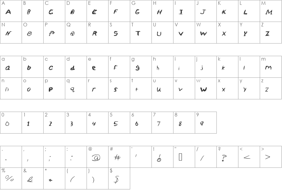 Sketch_Scoring_Font font character map preview