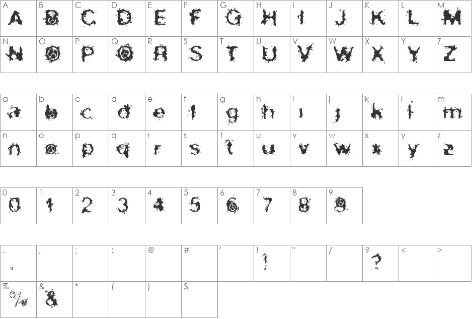 skirules-Sans font character map preview