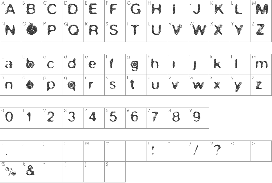 skirules-Sans2 font character map preview