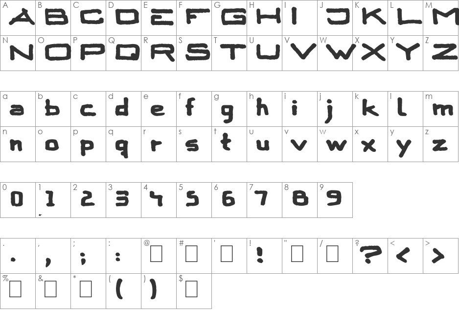 SkitserSquare font character map preview