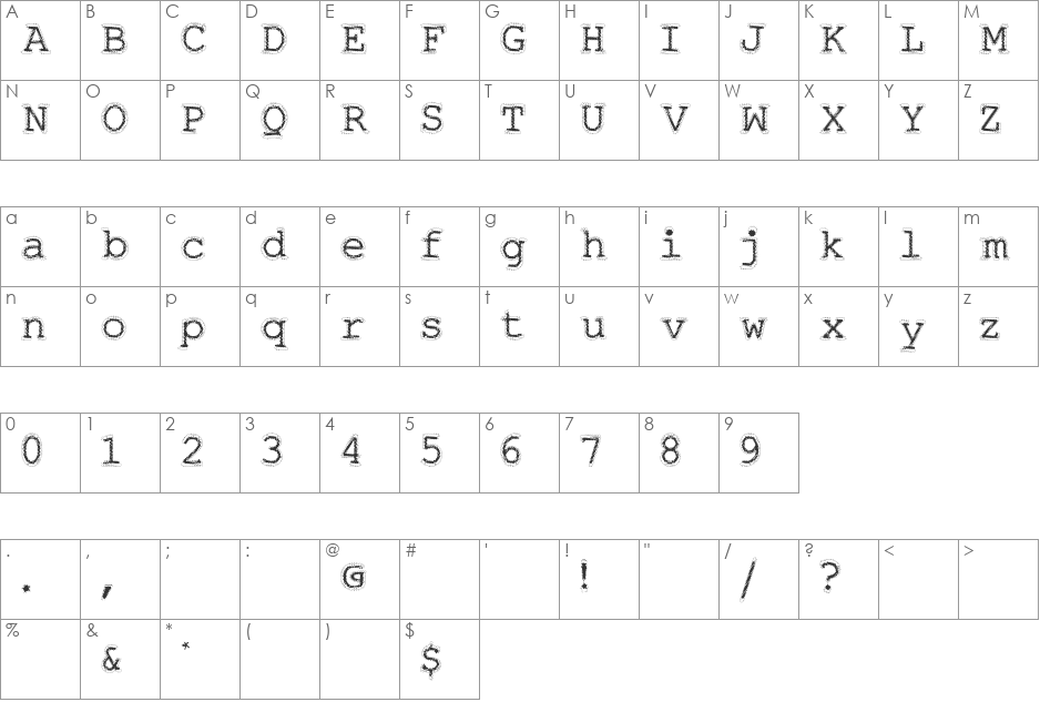 skontt font character map preview