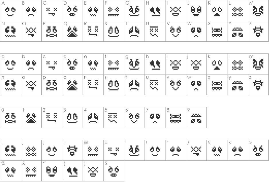 SkrewdUpSoulz font character map preview