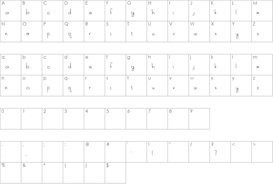 Sky Metropolis font character map preview
