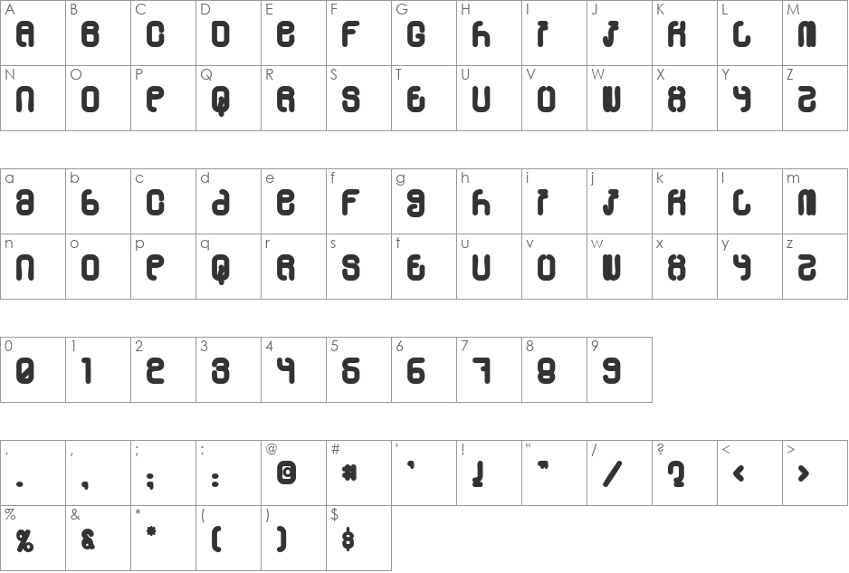 Skylab 600 font character map preview