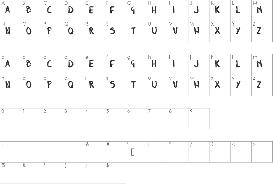 SK_ANNA font character map preview