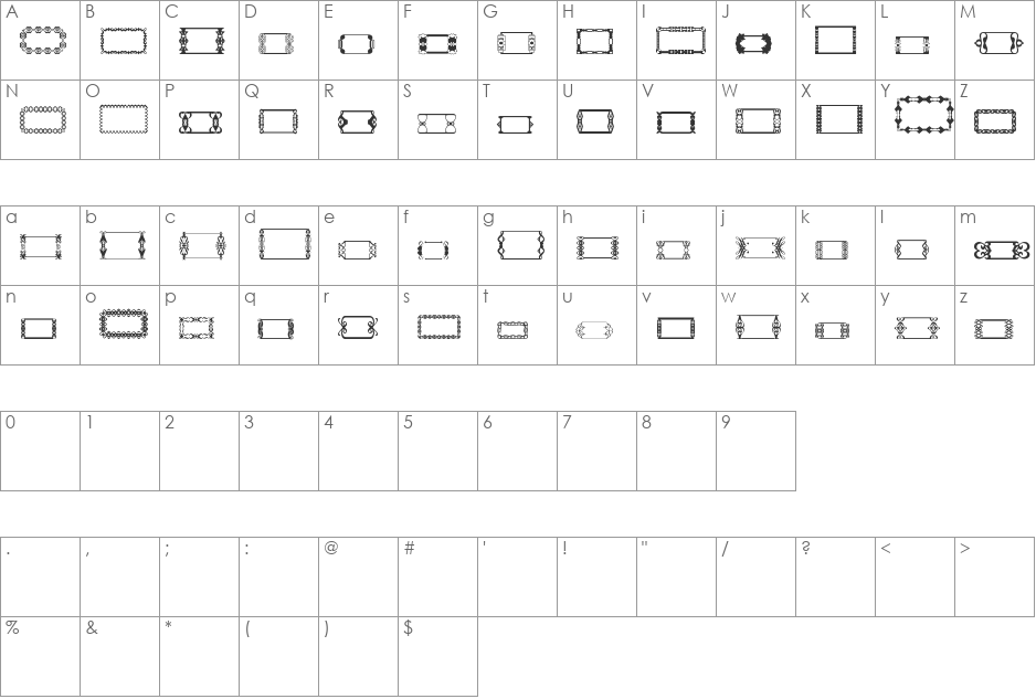 Sl Design 01 font character map preview