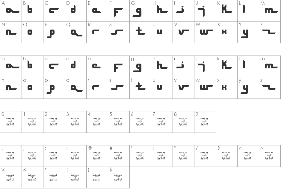 SL Drops Of Moonlight font character map preview