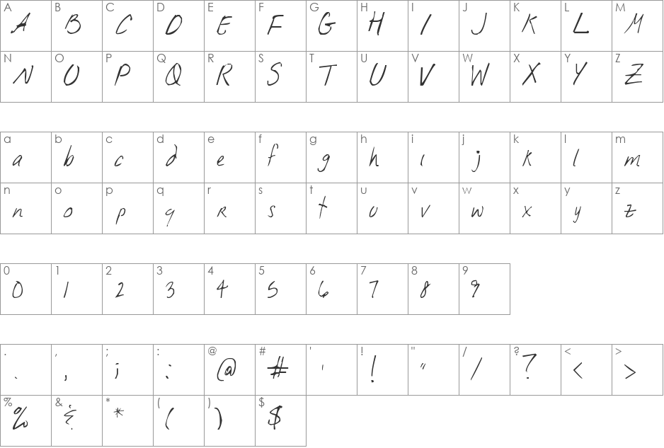 Slant Transtic Remix font character map preview