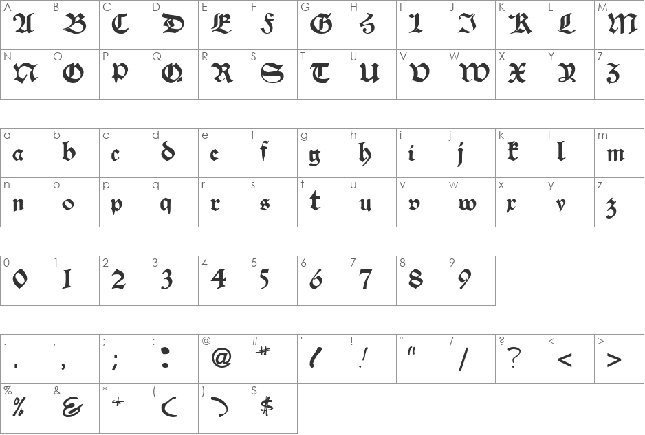 SlashTankMaker33 font character map preview