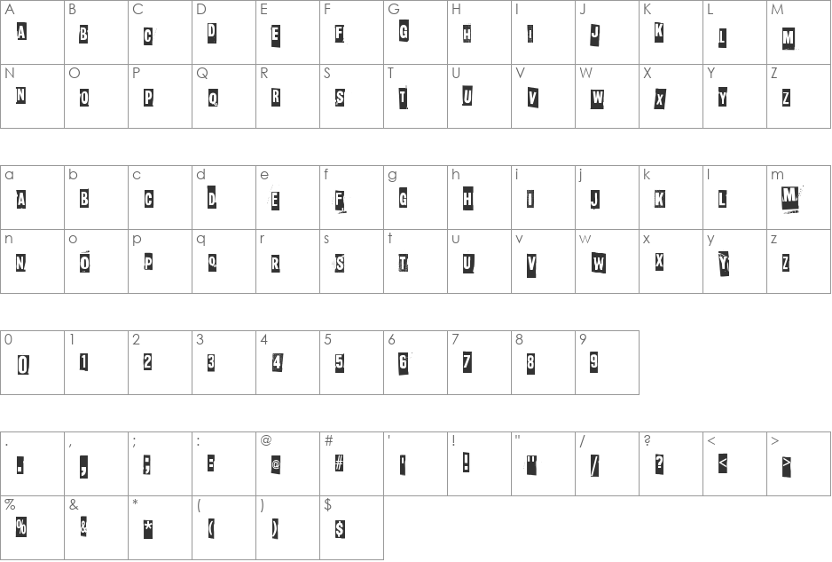 Slave only dreams to be king font character map preview