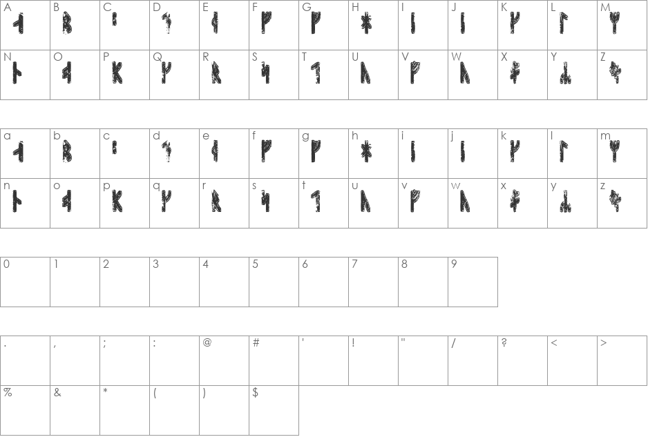 Sleipnir Runic font character map preview