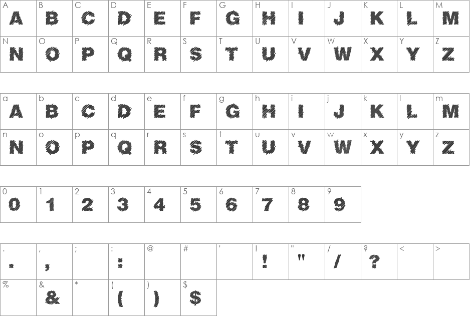 Sliced Juice font character map preview