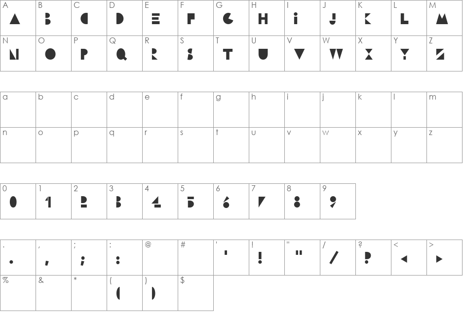 slices font character map preview