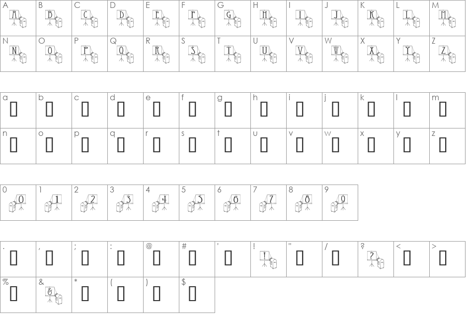 SlideShow font character map preview