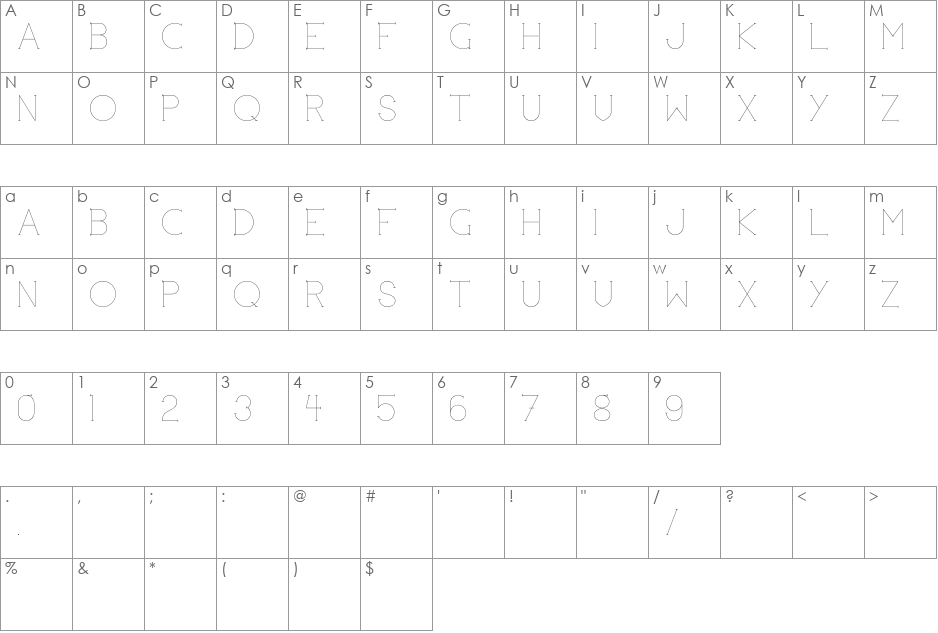Slimbo | boodas.de font character map preview