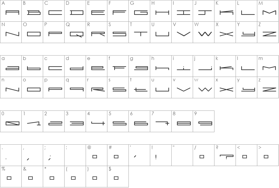 Slurp font character map preview