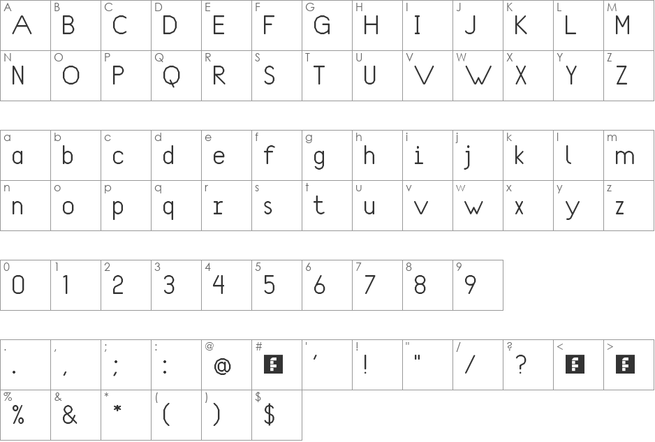 Sm'algyax rounded font character map preview