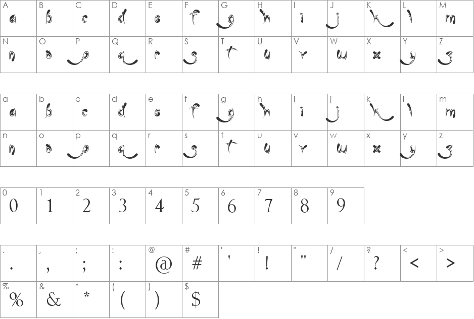 smack jazz font character map preview