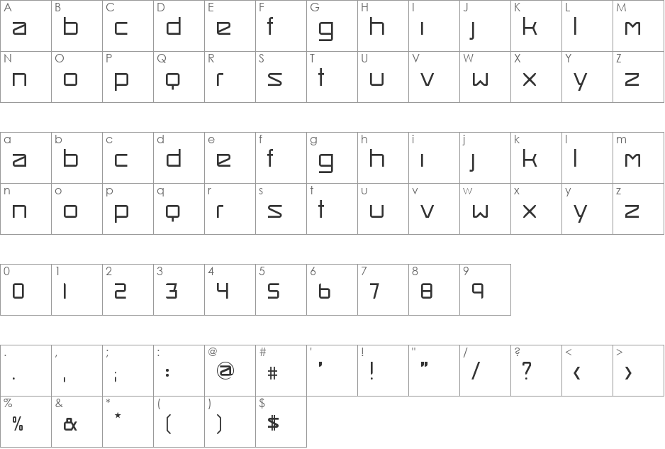 Smash Hit font character map preview