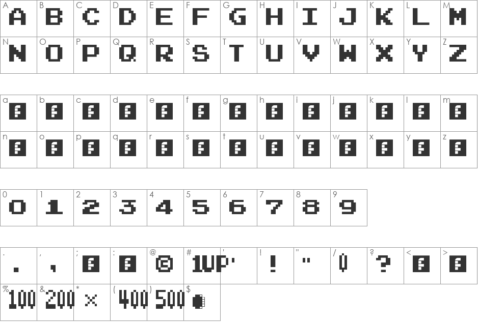 SMB2J font character map preview