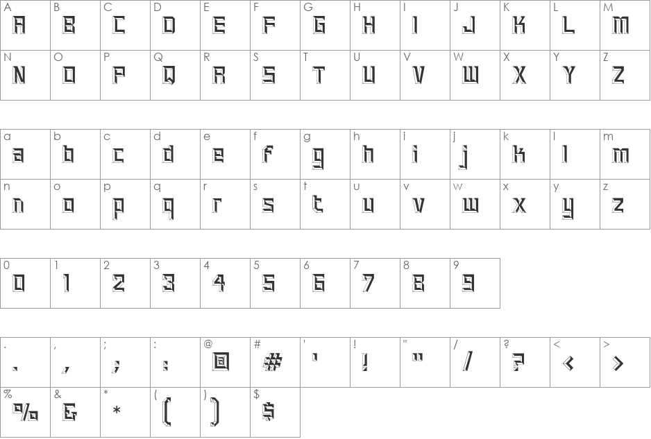 SMCFortKnox font character map preview