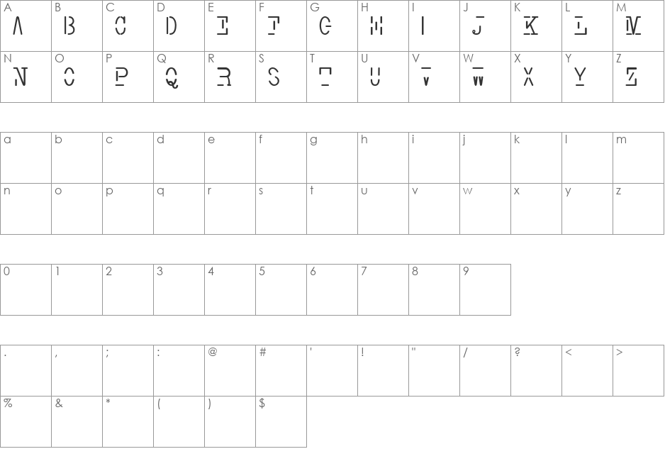 Smith-TypewriterFree font character map preview