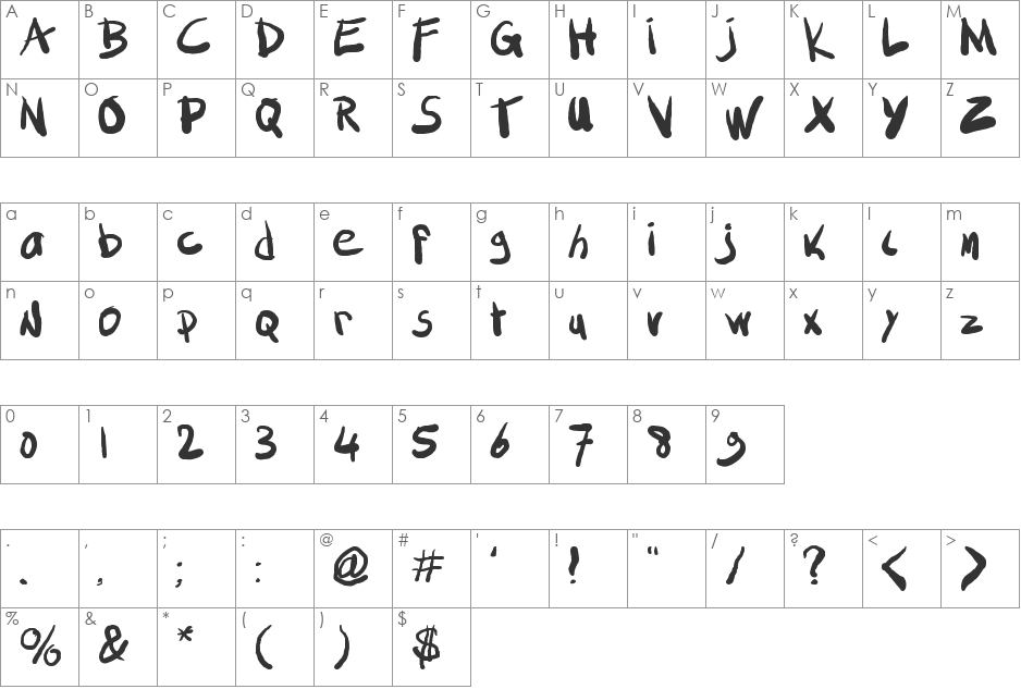 SML FAT MARKER font character map preview