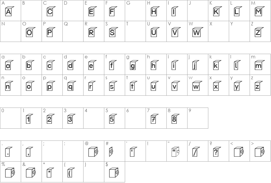 Bausteine font character map preview