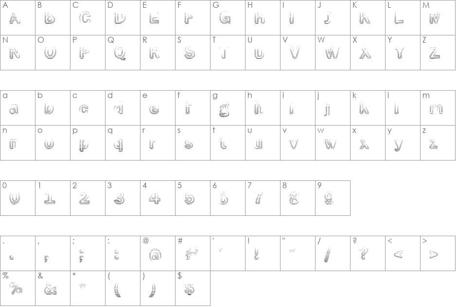 Smoke-Rasterized font character map preview