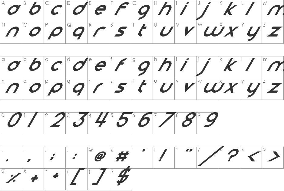 Smooth Circulars font character map preview