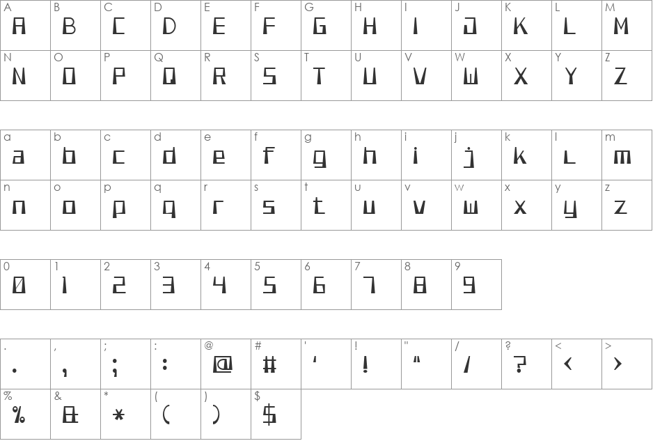 Smooth Pixel 7 font character map preview