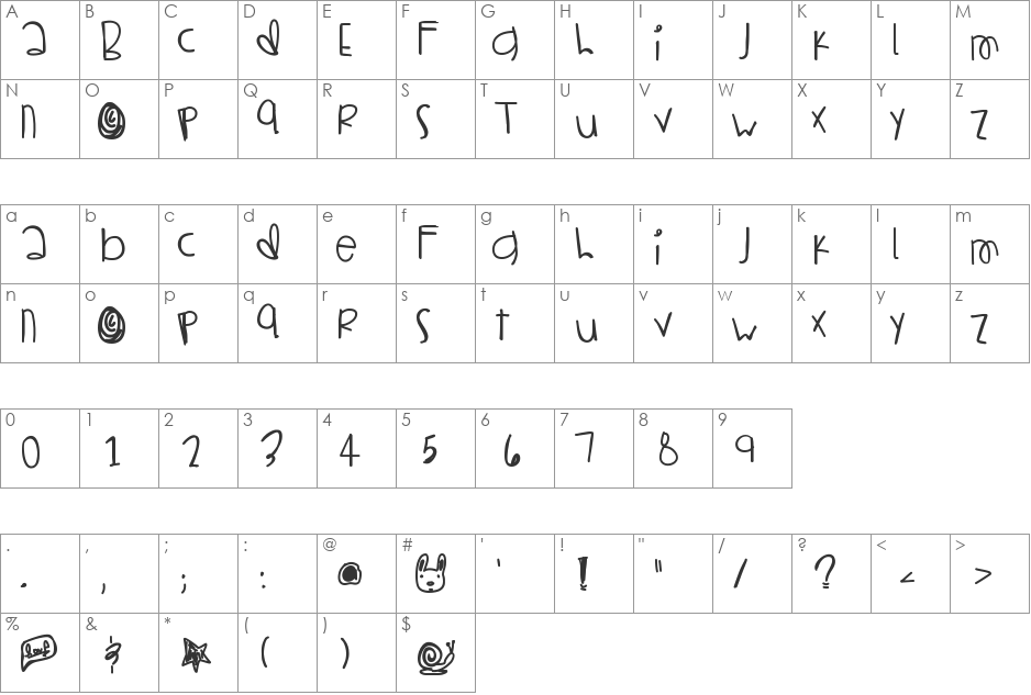 SmoothOperator font character map preview