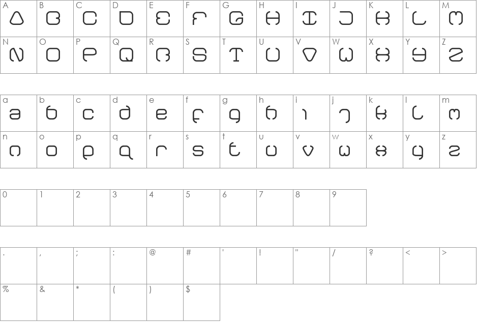 BAVARIA font character map preview