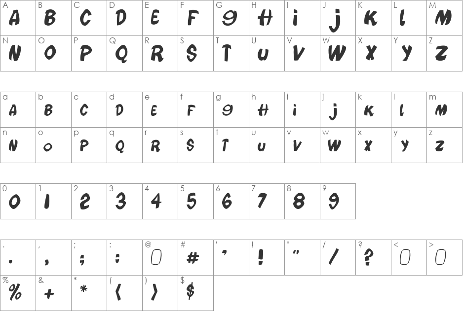 SM_crystalisM font character map preview