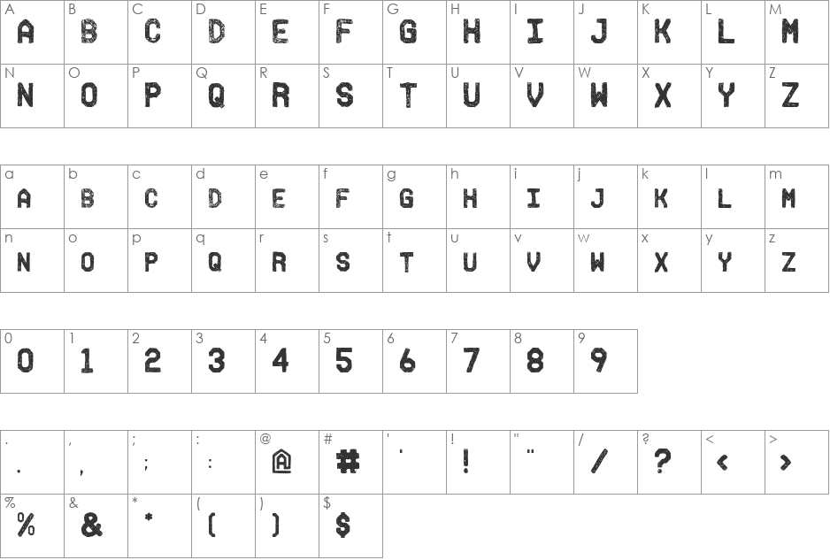 SM_inkisM font character map preview