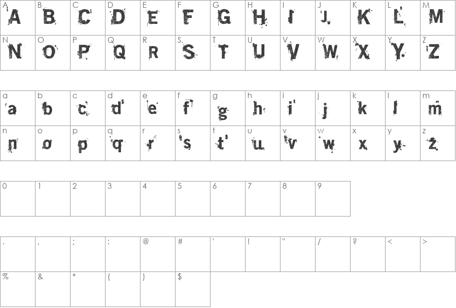 SM_phantisM font character map preview