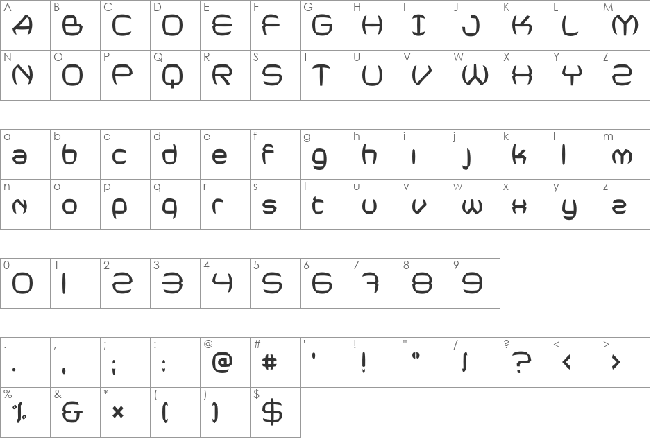 SM_waterisM font character map preview
