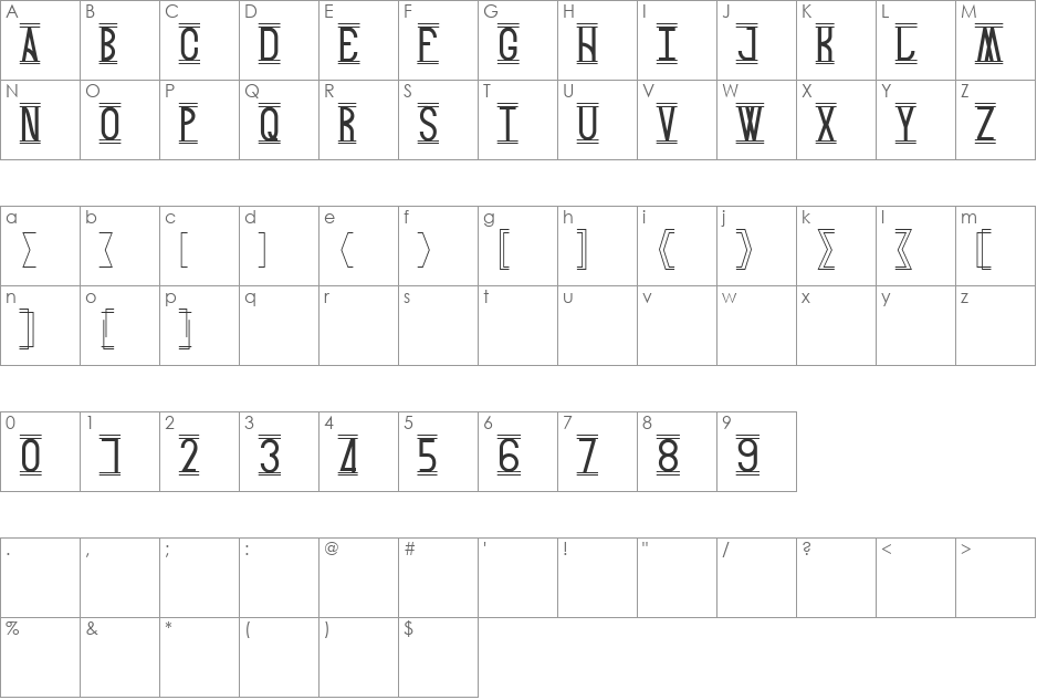 SNACK font character map preview