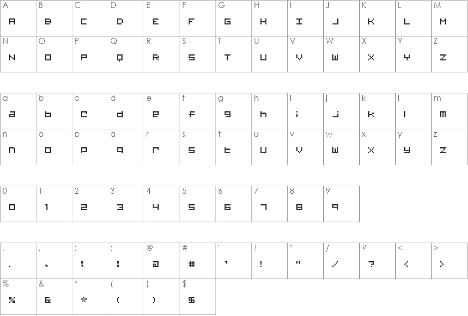 SnareDrum Zero NBP font character map preview