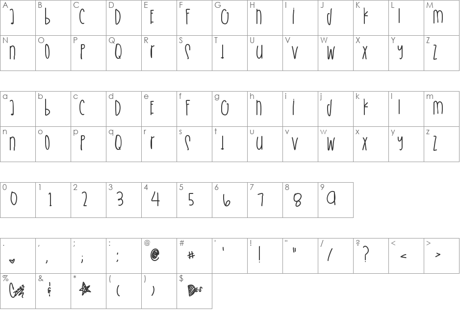 SneakerCollector font character map preview