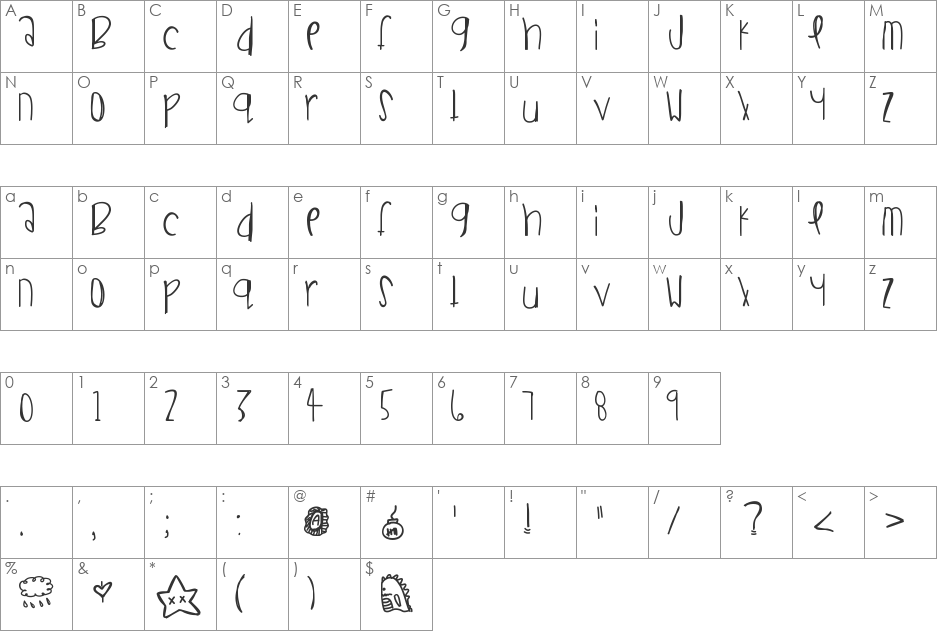 SneakerSunday font character map preview