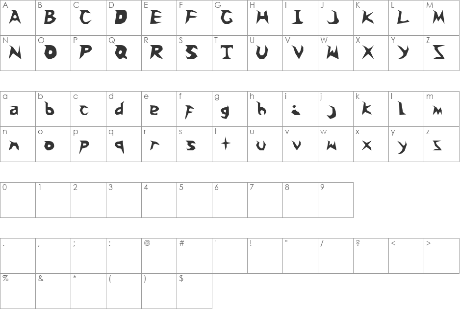 snoballs font character map preview