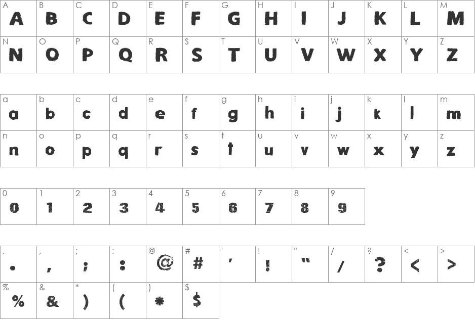 Snow Times font character map preview