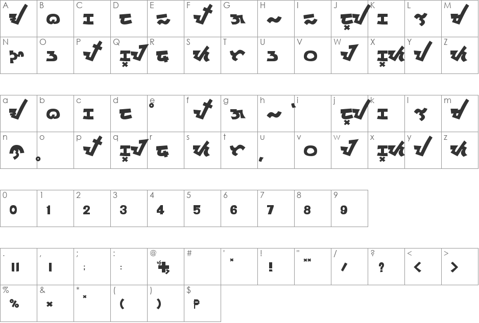 BaybayinMT Aku font character map preview