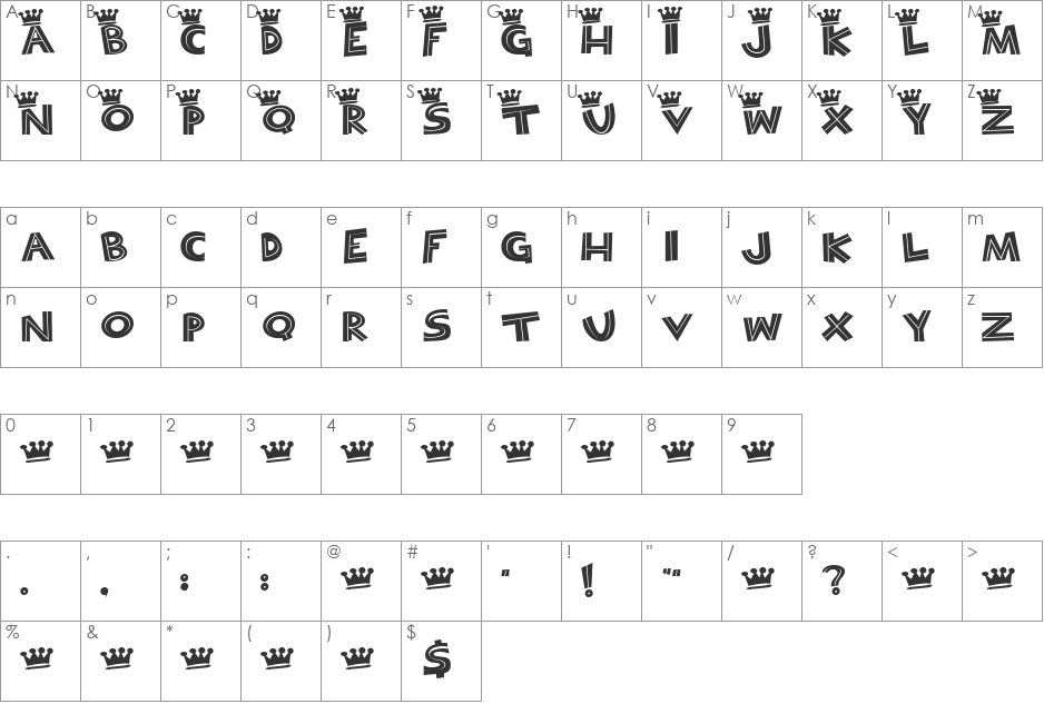 Bayou Cowboy font character map preview