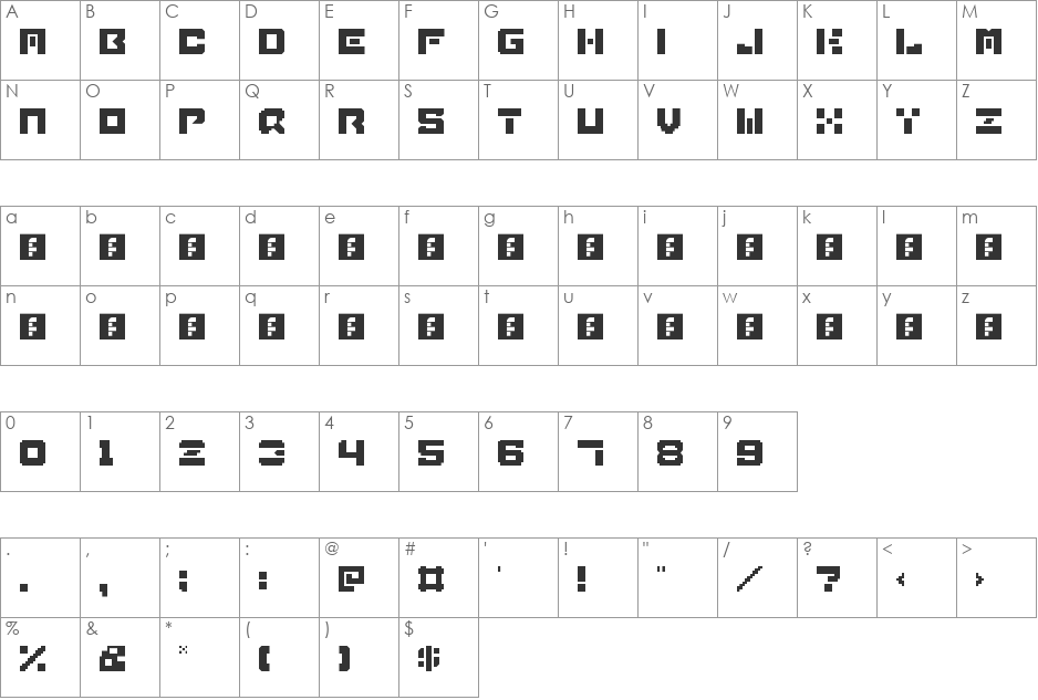 Sol Basic font character map preview