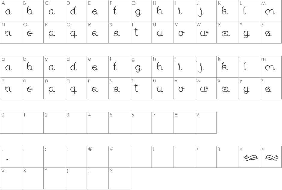 Sold out font character map preview