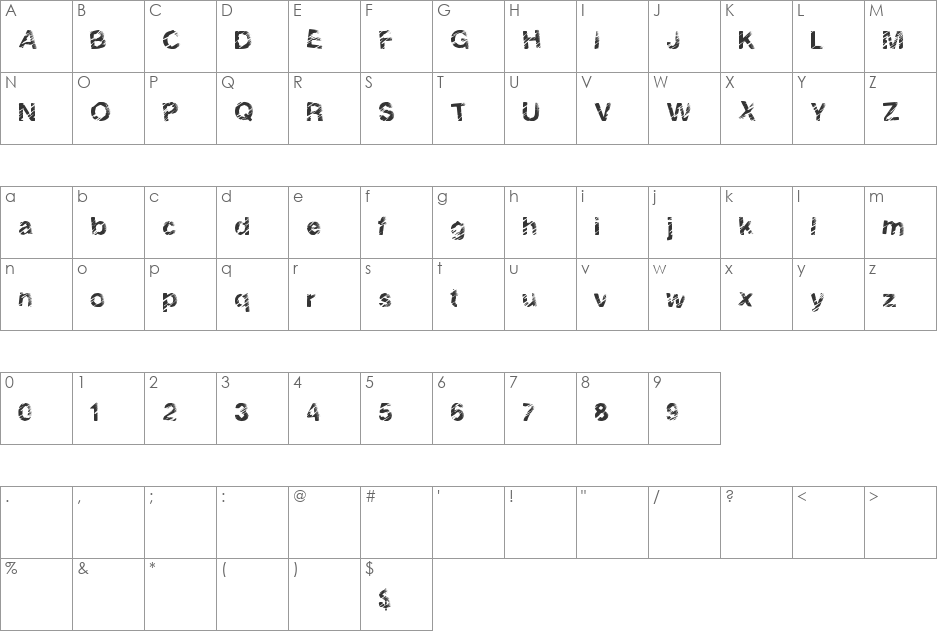 SolidEvent font character map preview