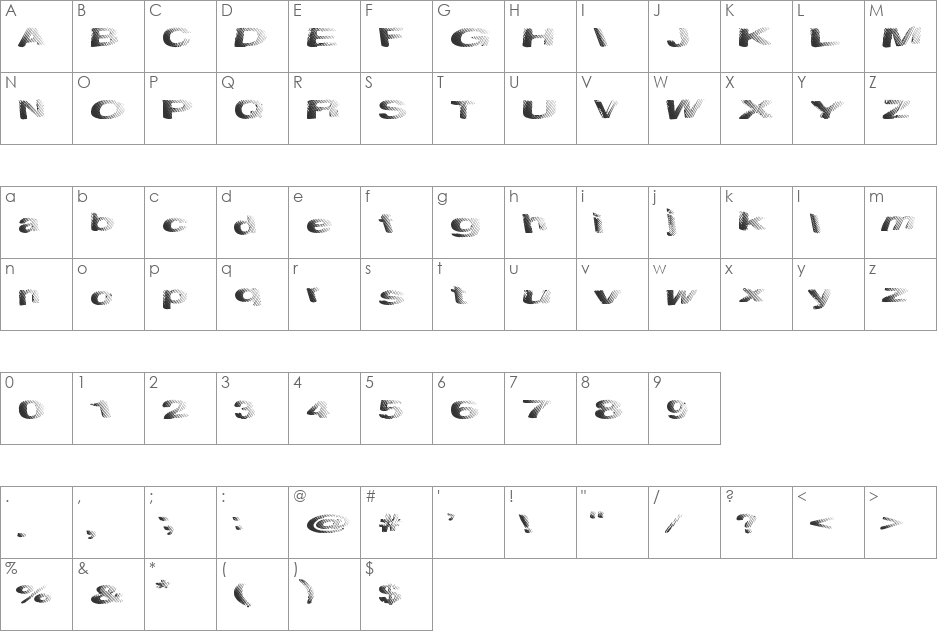 SolidWaste font character map preview