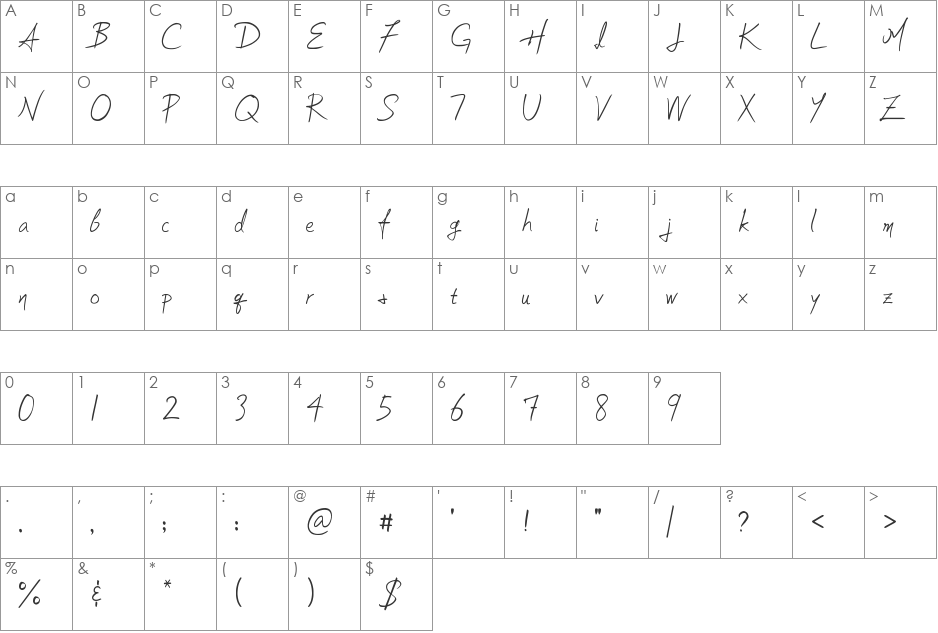 Soljik-Dambaek font character map preview